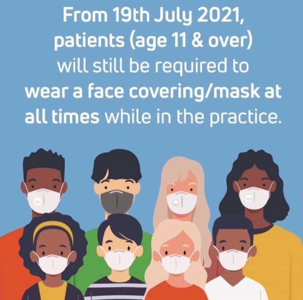 Banner regarding face coverings