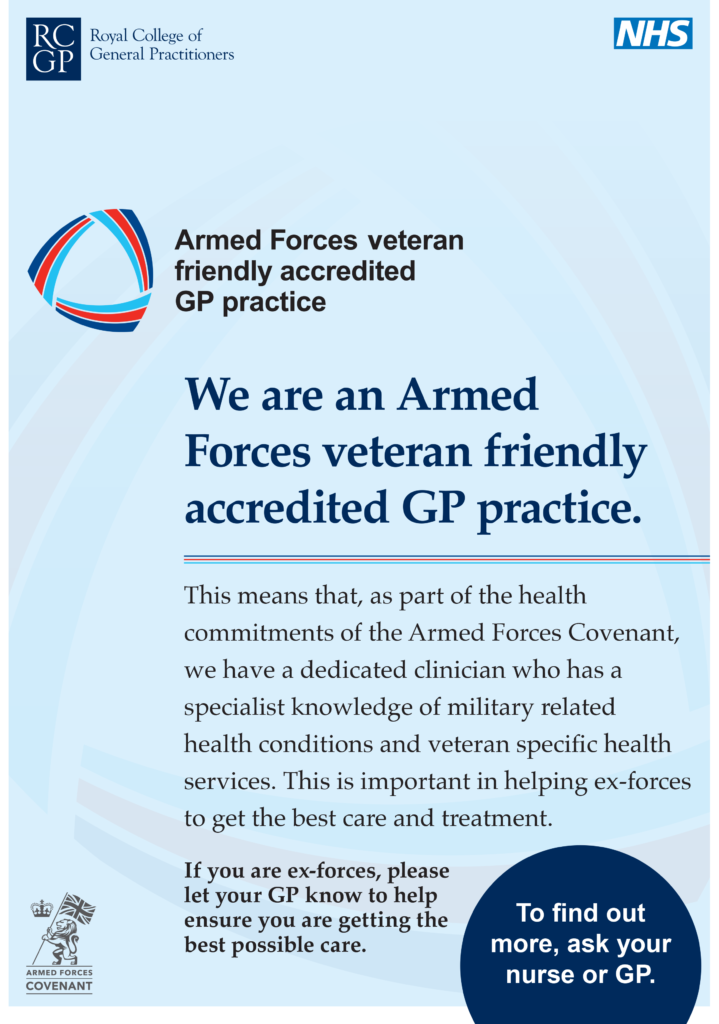 we are an armed forces veteran friendly accredited gp practice