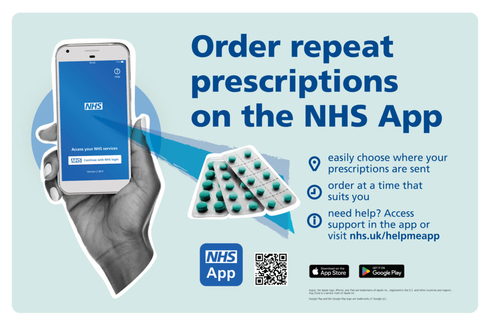 order repeat prescriptions with the NHS app