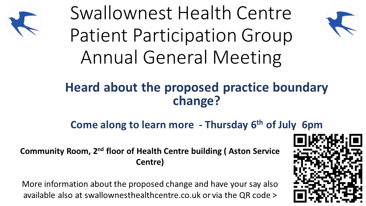 Patient Participation Group Annual Meeting 30/06/2023 Swallownest