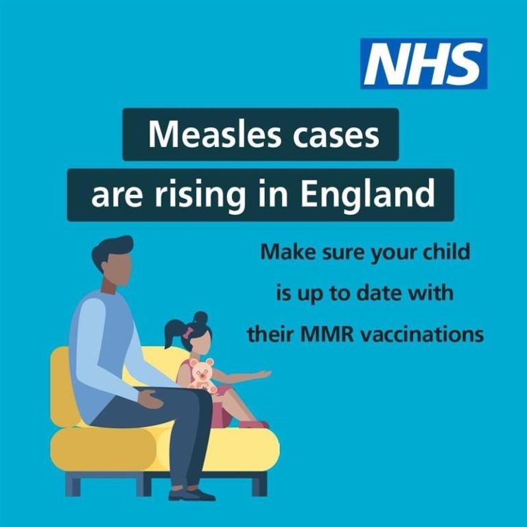 Measles cases are rising in England. Make sure your child is up to date with their MMR vaccinations.