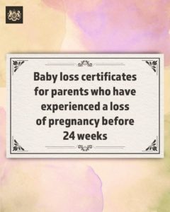 baby loss certificate poster